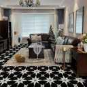 Peel and Stick Floor Tiles: 30pc 11.81 * 11.81in Waterproof Vinyl Flooring Black and White, Easy to Install Self-Adhesive Tile Sticker for Bathroom, Kitchen, and Bedroom