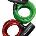 Master Lock Bike Lock Cables with Key, Blue, Green, and Red 2-Pack of Keyed-Alike Bicycle Cable Locks, 6 ft. Long, 8127TRI