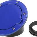 X AUTOHAUX Blue Car Gas Fuel Filler Door Cover Fuel Tank Cap for Jeep Wrangler JK Unlimited 2007-2018