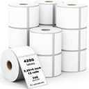 (4200 Labels/12 Rolls) Labelebal 12 Rolls 2-1/4" x 4" Direct Thermal Label (57mm x 101mm) Multipurpose Shipping Address Mailing Barcodes Labels Compatible for Zebra 2844 & Rollo Desktop Label Printer