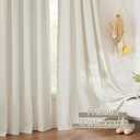 RYB HOME Linen Sheer Curtains 2 Panels for Living Room, Semi Transparent Privacy Drapes with Rod Pocket Farmhouse Style Window Treatments for Bedroom, Linen, 52" W x 72" L