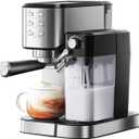 Espresso Machine with Milk Frother, 20 Bar Pressure, 1.5L Water Tank 1L Milk Tank, Self-Cleaning Coffee Maker for Home Office