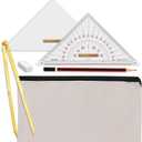 Marine Navigation Divider Universal Nautical Protractor Set Square Set of 6 | Triangle Ruler & Brass Divider | Essential For Sailing, Accurate Navigational Plotting & Portland Course Plotter