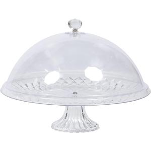 Acrylic Cake Cover Set with Tray and Base, round Food Protector Dome, 6-inch Dessert Display Lid for Bakery, Snack, and Pastry Serving