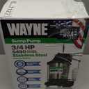 WAYNE SPF33-1/3 HP Epoxy Coated Steel and Thermoplastic Submersible Sump Pump - Up to 3,750 Gallons Per Hour - Long Lasting and Durable Construction