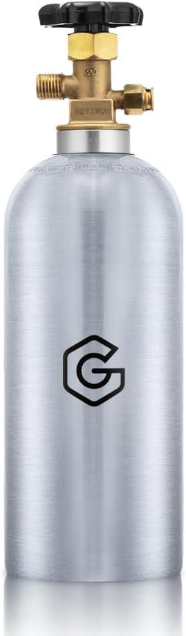 5lb Aluminum New CO2 Tank, DOT Approved Gas Cylinder with CGA 320 Valve for Kegerators and Draft Beer Dispensing
