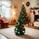 Civaner 20 x 12 inches Honeycomb Christmas Tree Thickened 3D Honeycomb Paper Christmas Tree with Magnetic Folding Xmas Modern Decorations Xmas for Home Living Room Holiday Decorations (19.7 Inches, Green)