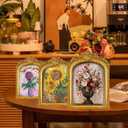 JINHUANG Vintage 4x6 Picture Frame with Flower Antique Gorgeous Tabletop and Wall Mounted Photo Frame with High Definition Glass Front Cover for Home Decor, Photo Gallery, Vintage Gold Color