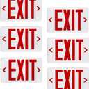 CM MZY Emergency Lights LED Exit Sign with Battery Backup, Red Letter Commercial Emergency Exit Sign Lights, AC 120-277V, UL Certified 6PCS
