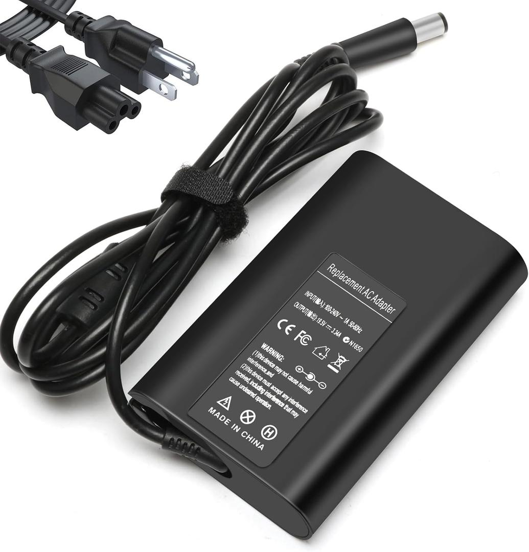 65W LA65NS2-01 Laptop Charger AC Adapter for Dell Latitude 5400 5500 5480 5490 5580 5590 7400 7480 7490 7390 7290 7280 3440 E5400 E5420 E5450 E5470 E5480 E5570 E6420 E6430 E6540 E7470 E7480 LA65NM130