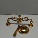 Rely+ 3 Arm Candelabra Taper Candle Holders Decorations Indoor Kitchen Dcor Table Candles Candlestick Candelabra Centerpiece (Gold)