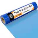 Floor Protection Film, 24 inch x 200' roll, Made in USA, Blue Self Adhesive Floor Protector for Moving and Construction, Temporary Covering for Protection of Hardwood, Tile, Other Hard Surfaces