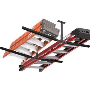 Double Kayak/Ladder Ceiling Storage Rack, Hi Port 2 Ladder Hanger Overhead Garage Kayak Ladder Rack, Holds 200 lbs, Adjustable Height Design, Black