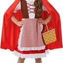 fun shack Girls Grimm Brothers Fairytale Girl Costume Childrens Fairytale Dress Outfit - Large