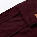 JMIERR Mens Casual Twill Cargo Shorts Cotton Drawstring Classic Cargo Stretch Short with 6 Pockets (Red, XXL)