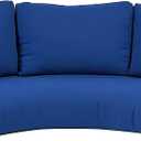 Outdoor Curved Sofa Cushion Cover with Zipper & Anti-Slip Particles, Half Moon Patio Furniture Cushions Covers Waterproof, Olefin Fabric-ONLY Cover (Navy Blue, 77/40 * 28 * 5.3inch)