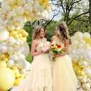 Yellow Balloon Arch Kit 108Pcs Double Stuffed Pearl Yellow Pastel Yellow White Clear Balloons for Bridal Shower Baby Shower Birthday Wedding Engagement Party Decorations