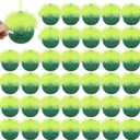 Novabright 48 Pcs Lime Green Christmas Ornaments Christmas Wood Cutouts with Fuzzy Lime Green Hair Hanging Glitter Wooden Baubles for Xmas Tree Home Decor Craft