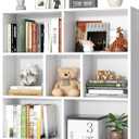 Shintenchi Cube Storage Organizer, 3 Tier Mid-Century Bookcase with Legs Cubeicals Retro Wood Organizer Storage Bookcase, Freestanding Open Book Shelves for Bedroom,Living Room,Office(White)