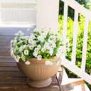 HyeFlora Artificial Flowers for Outdoors Fake Plants Outside Decoration, 12 Bundles Silk White Morning Glory UV Resistant Look Real Faux Flowers for Planter Front Door Porch Patio Yard Gardens Balcony