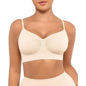 FeelinGirl Bralettes for Women with Support Comfortable Bras No Underwire Seamless Everyday Bras (Large)