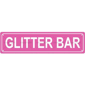 GLITTER BAR SPACE Metal Tin Street Sign Bar Cafe Garage Cave Home Room Wall Bathroom Farmhouse Garden Porch Patio Decor, 16 x 4 Inch