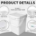 6 Pcs 5 Gallon Square Bucket with Lid Food Storage Container with Plastic Handle,Industrial Bucket with DIY Label Stickers and Towel for Paint Storage Tanks Handicrafts