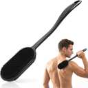 Silicone Back Scrubber for Shower, Long Handle Silicone Body Scrubber with 5.4" Wide Brush Head, Double Sided Back Brush for Shower Exfoliating Massage, 16.5" Silicone Back Brush for Men & Women