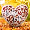 5ft Fall Inflatable Outdoor Decoration Blow up Autumn Heart Shaped Maple Leaf Built in LED Lights for Thanksgiving Day Yard Lawn Supplies