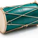 Small 10 x 6 Inch Compact Dholak Drum Set, Handmade Wood & Leather Classical Indian Hand Percussion Drums, World Musical Instruments Punjabi Tabla Dhol Dholki For Decor & Travel Gift