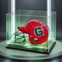 Football Helmet Display Case with LED Light, Clear Full Size Helmet Display Acrylic Double Layer Helmet Display Stand for Autographed Helmet Display, Fans & Collectors, Sports Collectibles (Helmet case 15.7"x12"x12"inches)