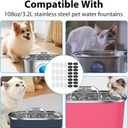 32 Pcs Cat Water Fountain Replacement Filters, 16 Pack Cat Fountain Filters with 16 Pack Sponges for 108oz/3.2L Stainless Steel Pet Water Dispenser Cat/Dog Pet Fountain Filter Replacement