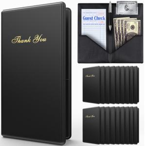Budgetizer Check Presenters for Restaurants  20 Pack Guest Check Books for Servers  Check Holder  Check Book