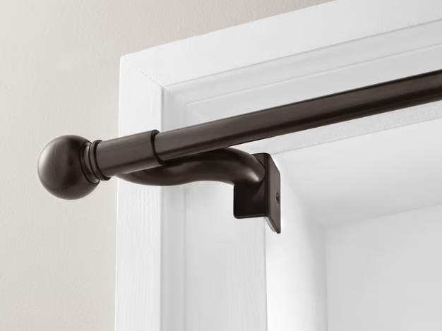Zenna Home Smart Rods Adjustable Tension Single Curtain Rod, 28"-66"