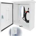 EV Charger Cover for Tesla Universal Wall Charger, EV Charger Box for Outdoor, Features Two Sizes of Cable Entry Ports for Various Charger Types, Waterproof and Dustproof, 23.6 x 16.9 x 8.3''