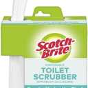 Scotch-Brite Disposable Toilet Scrubber Starter Kit, Disposable Refills with Built-In Bleach Alternative, Includes 1 Handle, Storage Caddy and 5 Refills