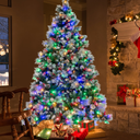 7 Feet Pre-Lit Artificial Christmas Tree with 400 Lights and 1116 Branches