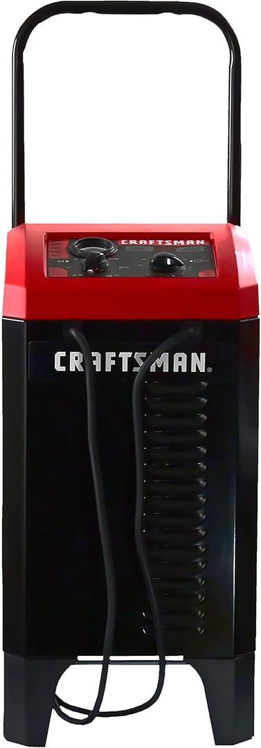 CRAFTSMAN Wheeled Battery Charger and Engine Starter, CMXCESM233, 2-in-1 Manual Timer Controlled, 250 Cranking Amps, 6 Volt, 12 Volt, for Car, SUV, Truck, and Marine Batteries