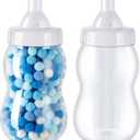 Tessco 2 Pcs 13'' Big Baby Bottles for Baby Shower Games,large Baby Bottles Plastic Baby Milk Bottle Jumbo Baby Bottle Bank Giant Candy Bottle for Baby Boy Girl Party Favor (White)