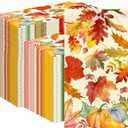 Fall and Thanksgiving Paper Napkins Disposable: Guest Dinner Hand Towels, Cocktail Party Decorations, Autumn Maple Leaves and Pumpkin Pattern (4.3x7.9 Inches, 100, Count)