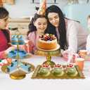 5 Pcs Gold Metal Cake Stand Sets for Birthday, Cakes and Cupcakes Stand for Wedding, Golden Dessert Table Display Set for Party, Desserts Stand with Gold Trays for Candy Bar Baby Shower