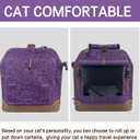 Extra Large Cat Carrier Soft Sided, Portable Small Dog Carrier for 2 Cats, 24"x16.5"x16" Car Travel Folding Comfortable Design, Purple