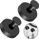 Suction Cup Hooks for Glass Window, Stainless Steel Shower Suction Hooks for Hanging Robe Towels, Mounting on Glass Shower Doors, No Drill Removable Towel Hooks (2 Pack-Black)