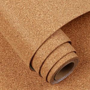 FunStick 24"x118" Large Cork Board Sheets Rolls with Adhesive Backing for Walls 1.5mm Thick Wood Corkboards Peel and Stick Cork Bulletin Boards Wall Paper Decor for Office Dorm House Wall Tiles Crafts