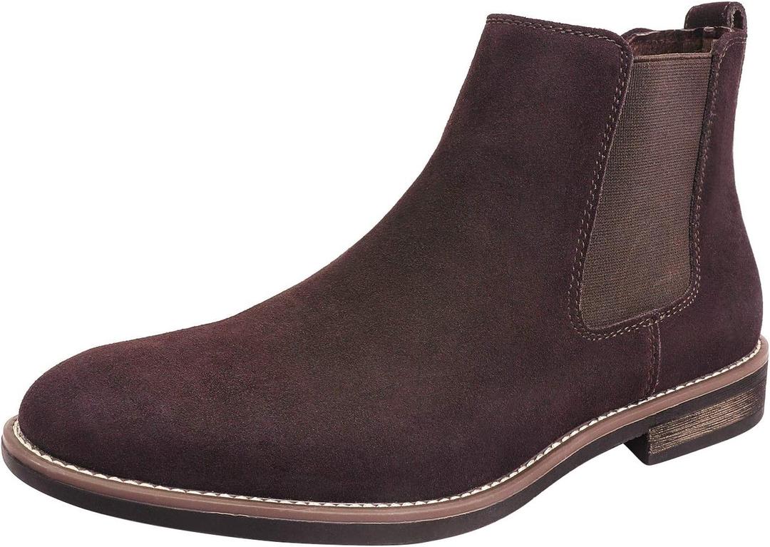 Bruno Marc Men's Urban-06 Dark Brown Suede Leather Chelsea Ankle Boots - 9.5 M US