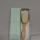 Natemia Wooden Baby Hair Brush - Natural Goat Hair Bristles - Gentle Soft Bristles for Scalp Massage - Cradle Cap Comb for Flake Removal - For Baby Grooming Kit & Toddler Hair Brush