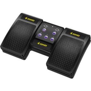 Donner Wireless Bluetooth Page Turner Pedal for iPad Tablets Phone Foot Pedal Rechargeable,Black