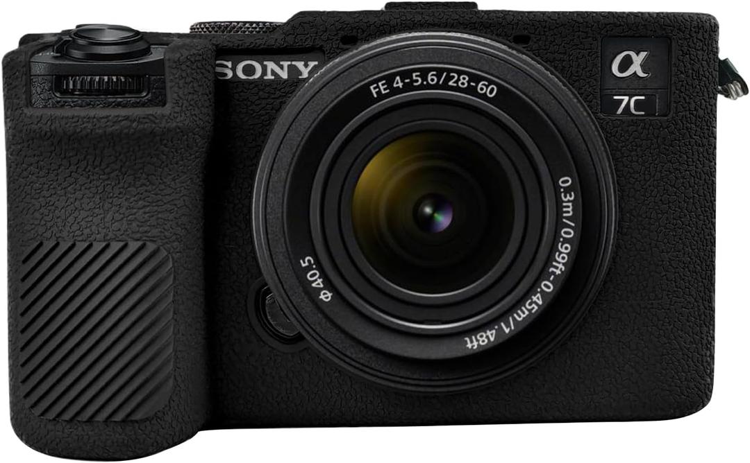 Easy Hood Camera Case for Sony Alpha 7C II A7C II A7CII A7CR Digital Camera, Lightweight Soft Silicone Cover, Anti-Scratch Protective Camera Body Skin Case (Black)