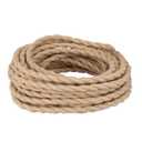 Helunsi 32.8ft Twisted Electric Rope Light, 18/2 Hemp Rope Covered Lamp Twisted Wire, 18-Gauge Vintage Light Pendant Cord, Antique Industrial Electrical Wire Rope