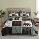 Full Comforter Set with Sheets, 7 Pieces Wildlife Hunting Bedding